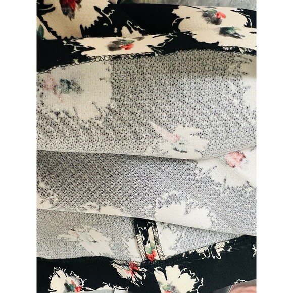 Zara Woman Black Floral Mini Dress Size Medium Career Party Office - Picture 7 of 9